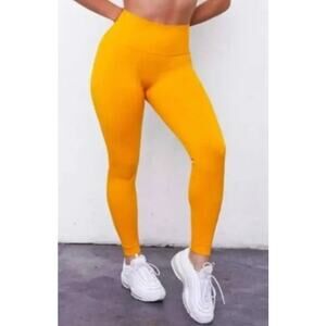 High-Waist Yellow Women's Leggings